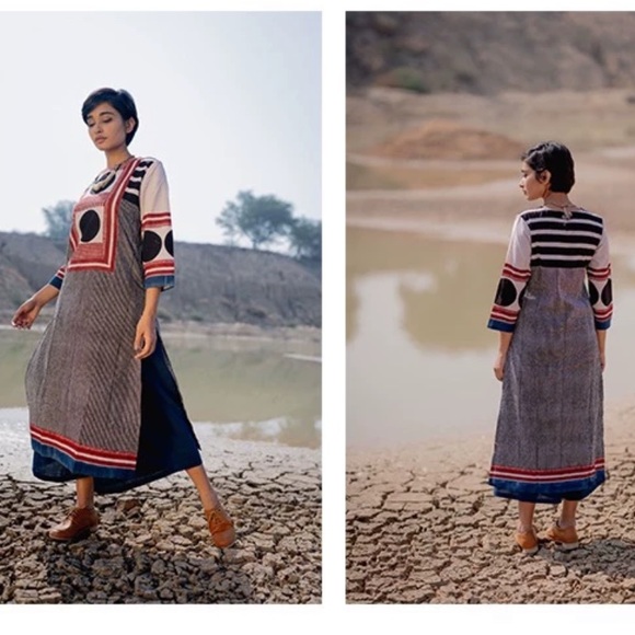 Ajrakh handmade and block printed in India dress - Picture 2 of 7